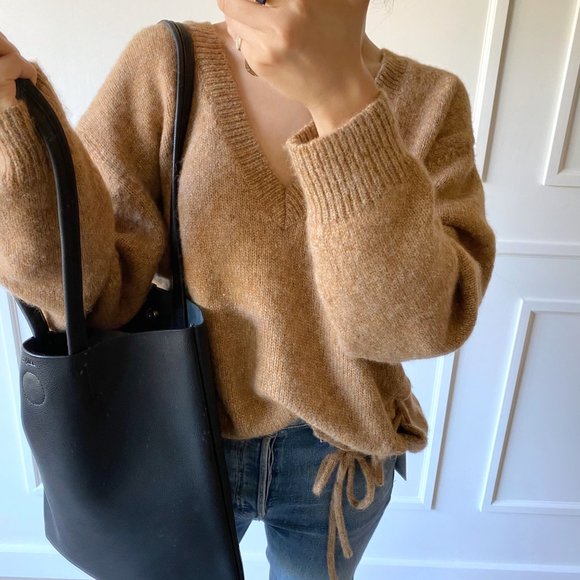 The Ava Genuine Leather Tote - Black - Picture 9 of 14